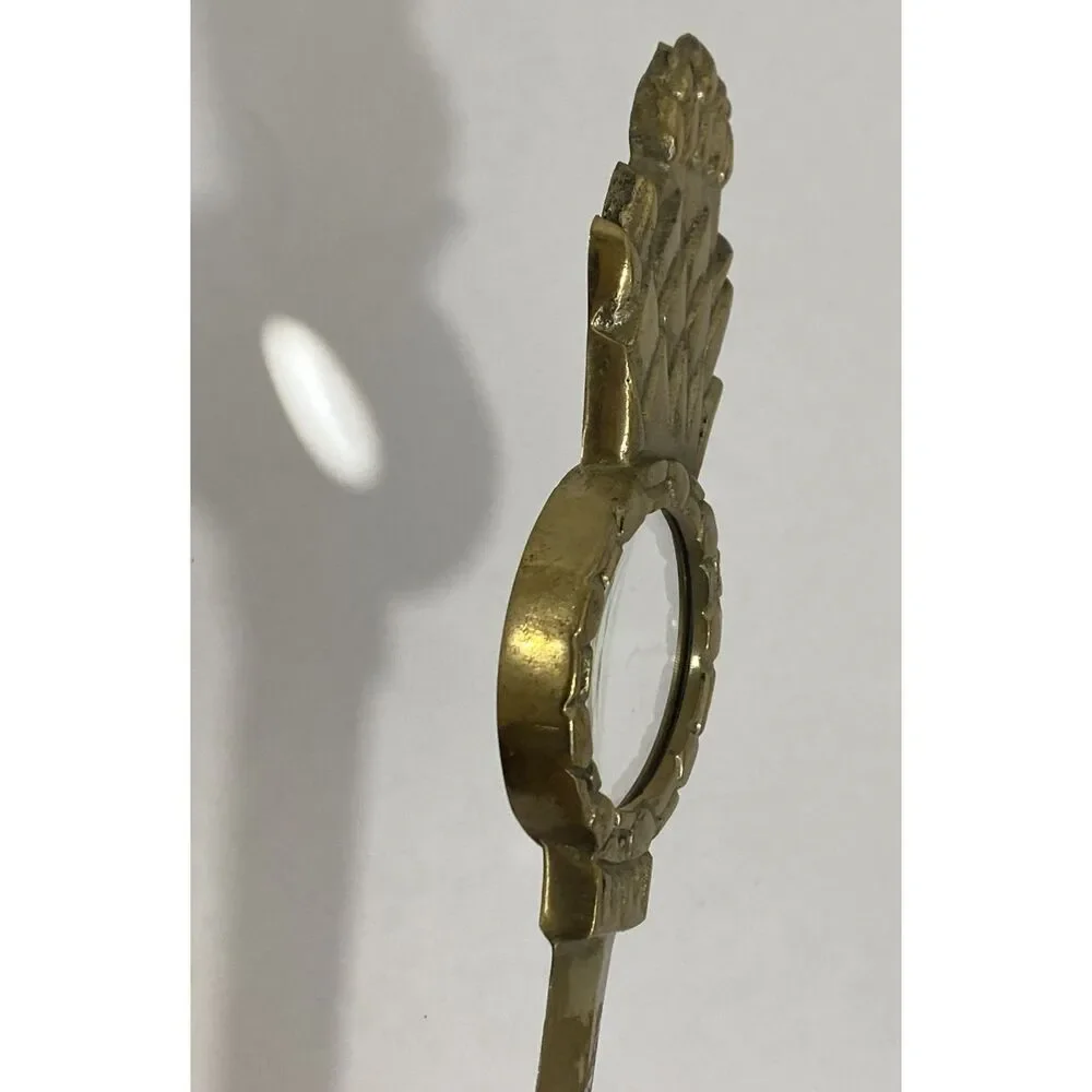 Vintage Brass Midcentury Pineapple Letter‎ Opener With Magnifying Glass 10.5”